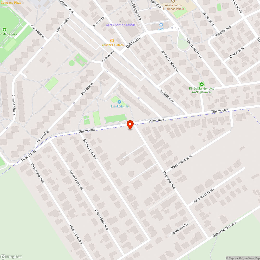 Hiányzó járda bejelentés helye