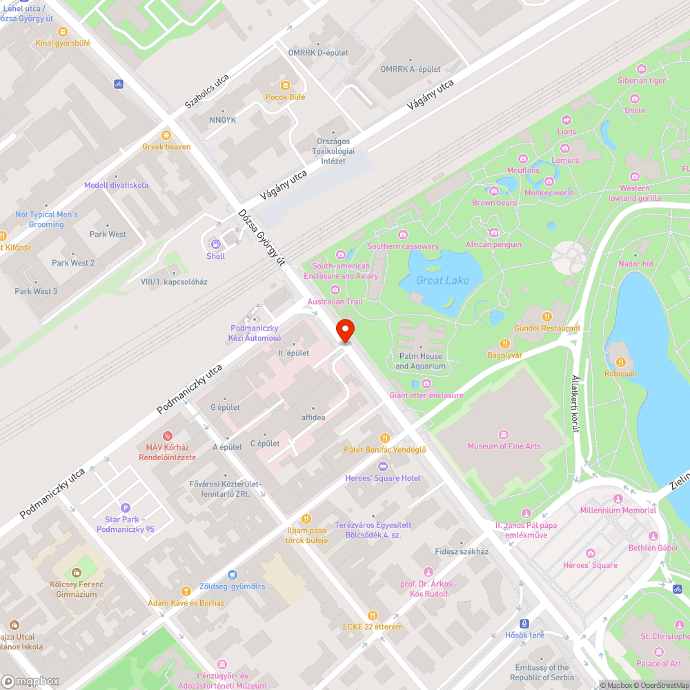 Járdán parkolás a Honvédkórház előtt bejelentés helye