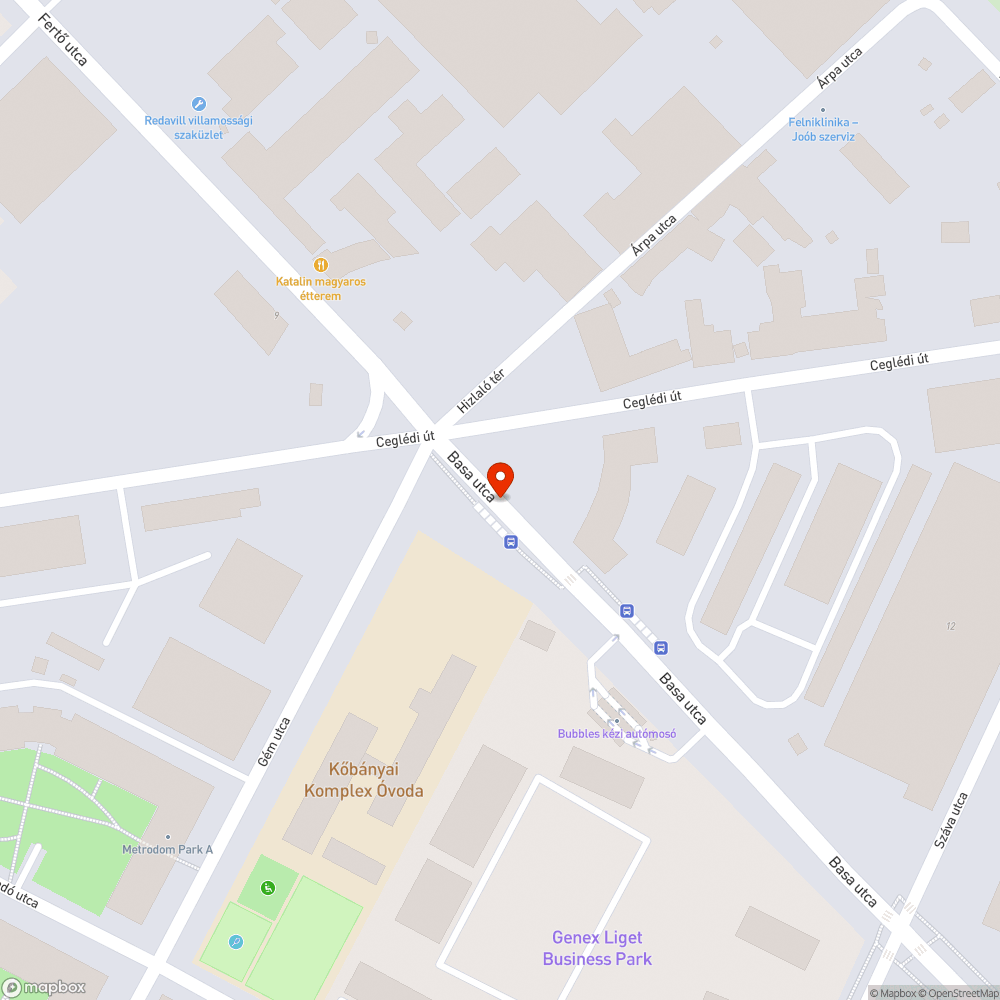 Törött pad bejelentés helye