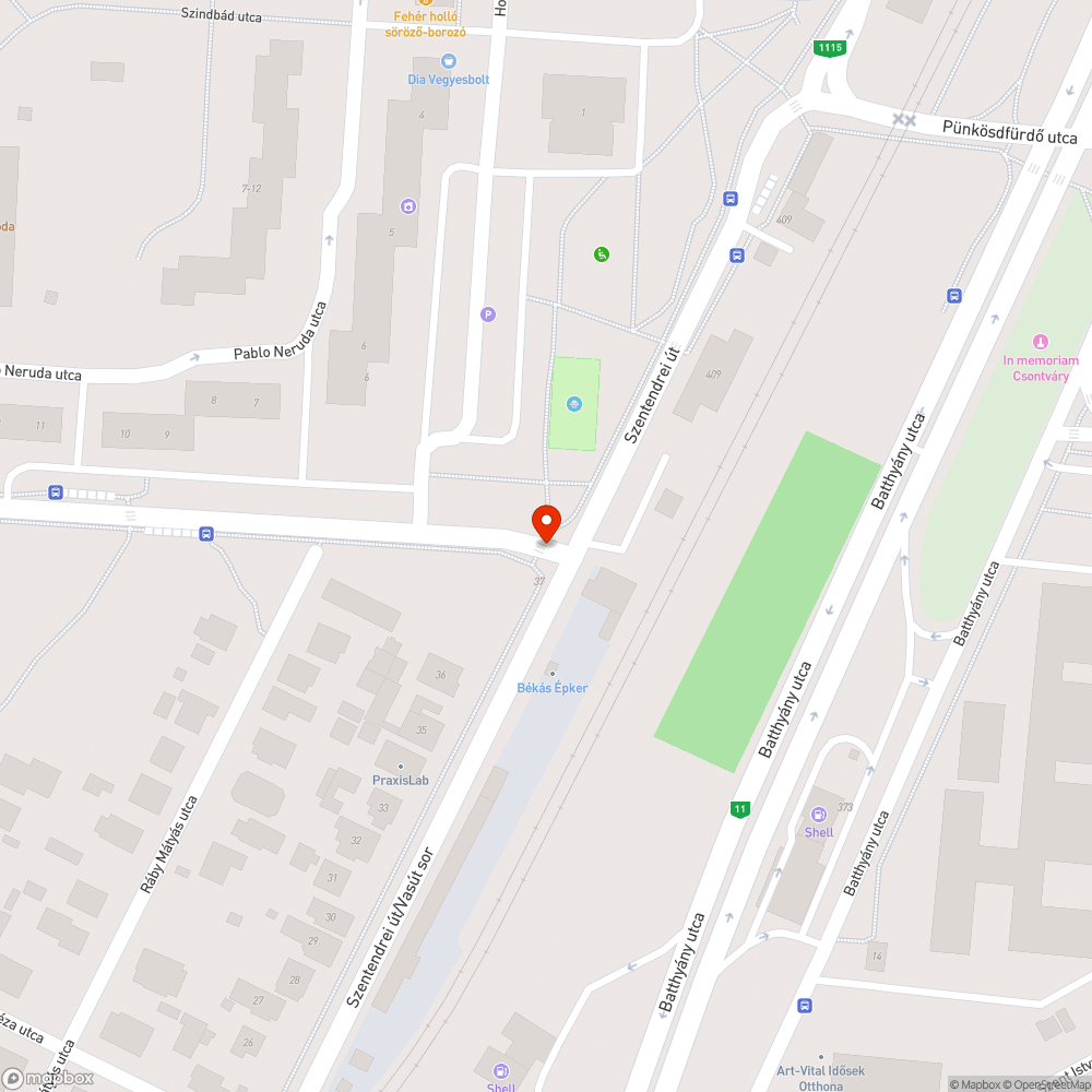 Erősen megkopott gyalogosátkelő bejelentés helye