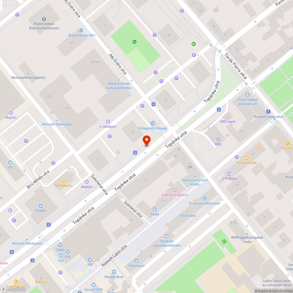 Kátyúk bejelentés helye