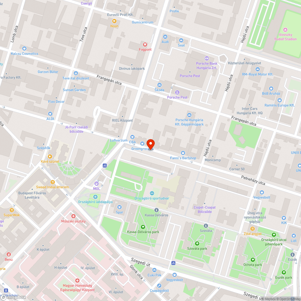 Megrongált buszmegálló tető bejelentés helye