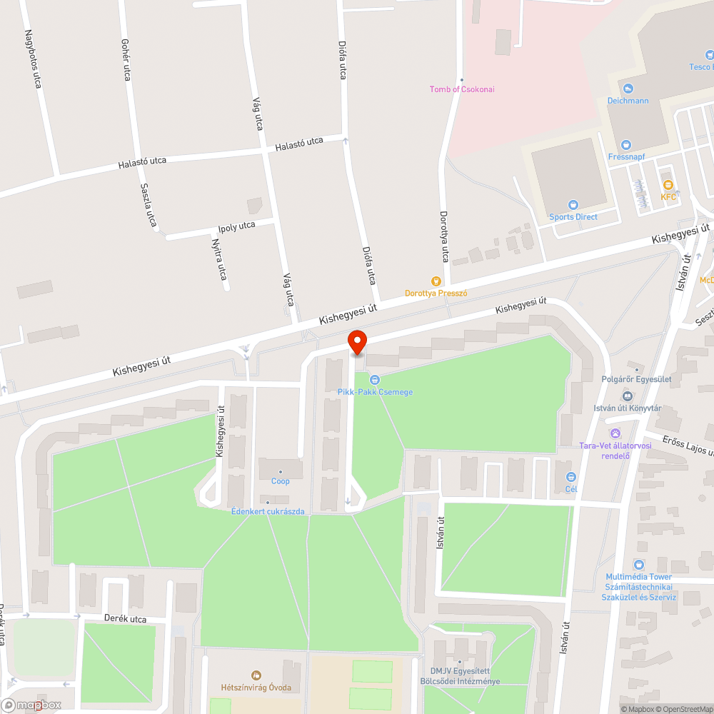 Hulladékok a parkban bejelentés helye