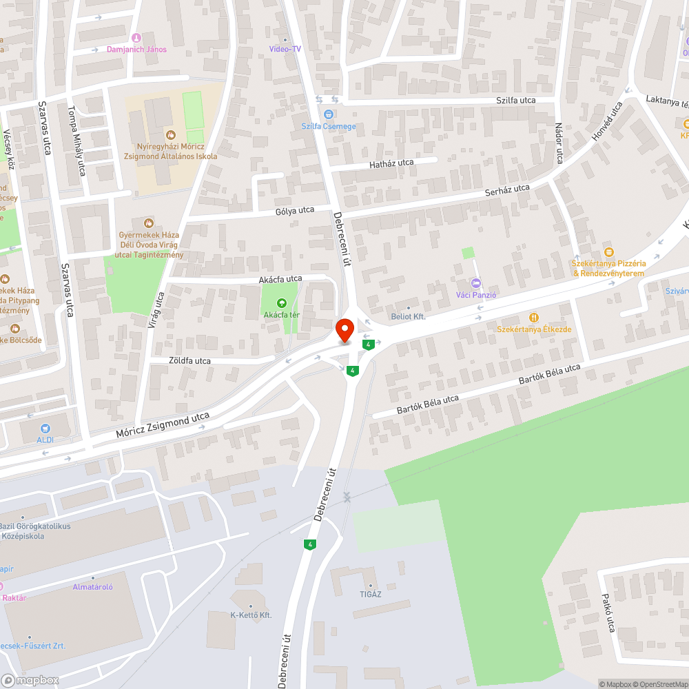 A kereszteződés szemetes bejelentés helye