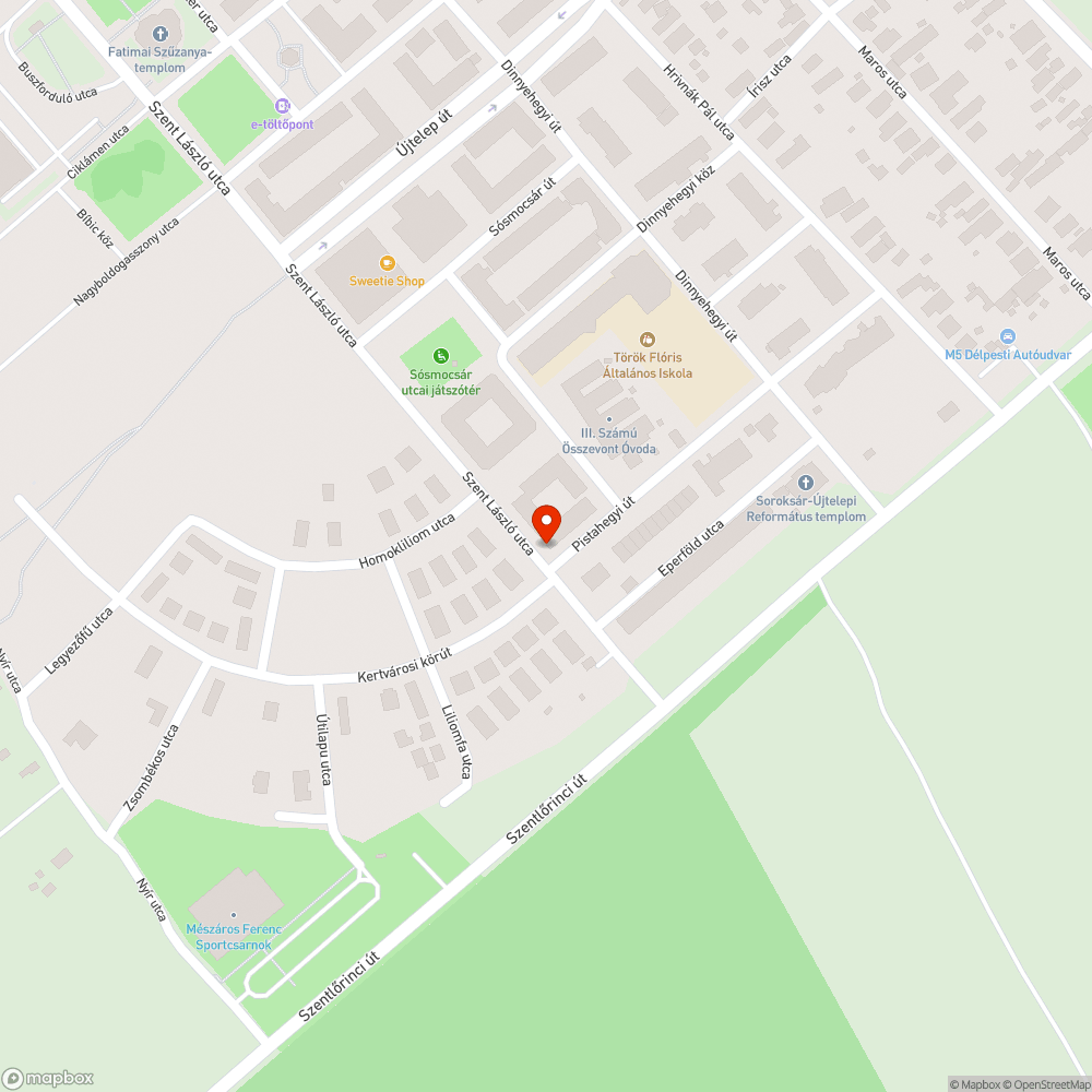 Hiányzó fák bejelentés helye