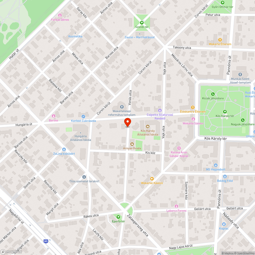 Beteg (?) fák bejelentés helye