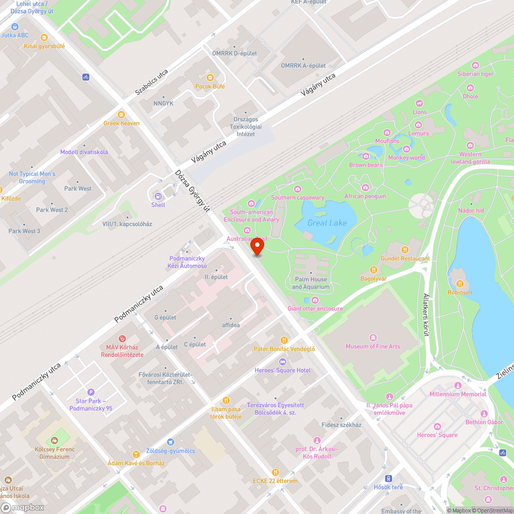 Dózsa Gy kátyúk bejelentés helye