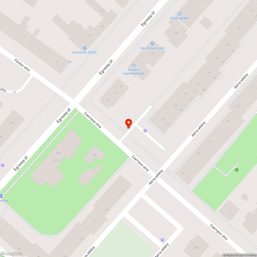 Szétkapott Opel zöldterületen bejelentés helye