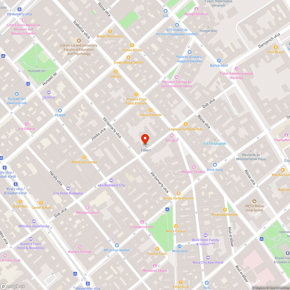 zászlók kihelyezése - Főkert - Dob utca 90. bejelentés helye