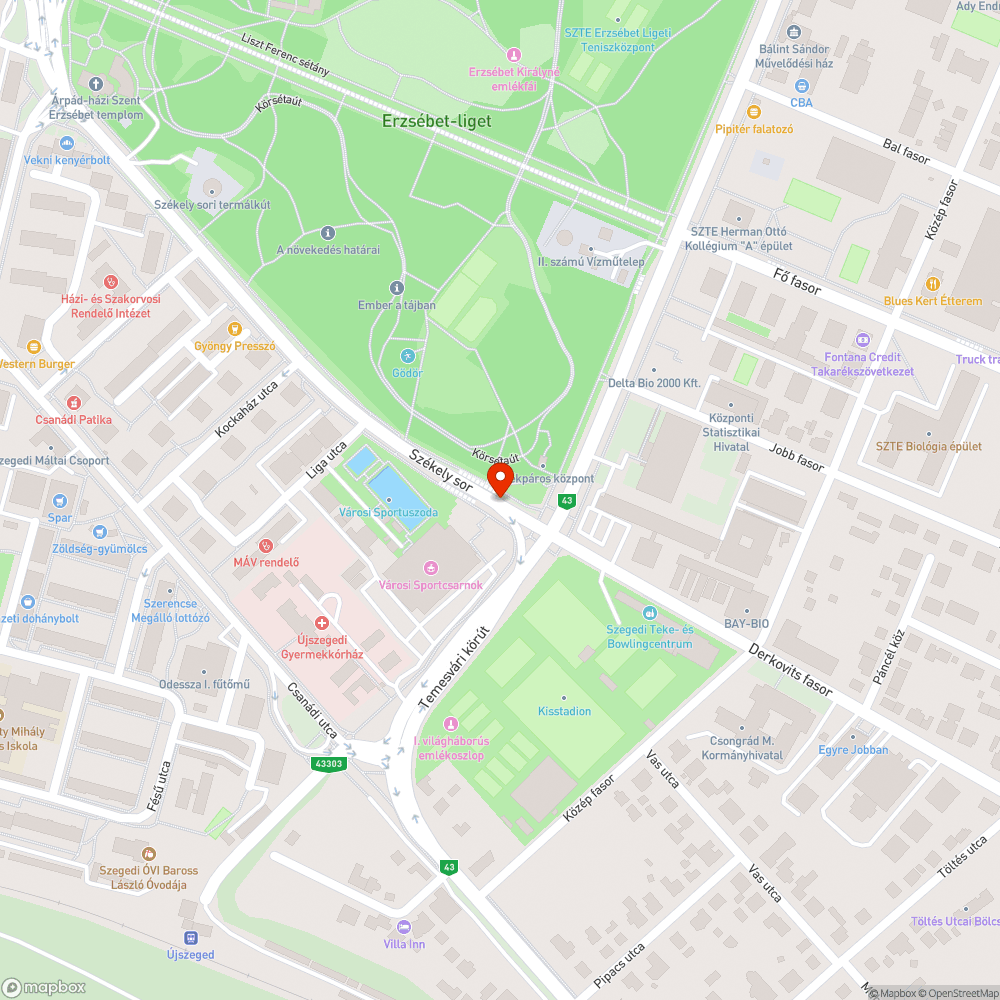 Több lámpa nem világít a Sportcsarnoknál bejelentés helye