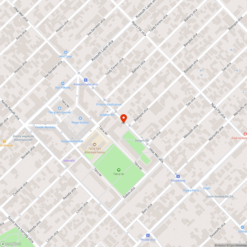 Kiszáradt fa bejelentés helye