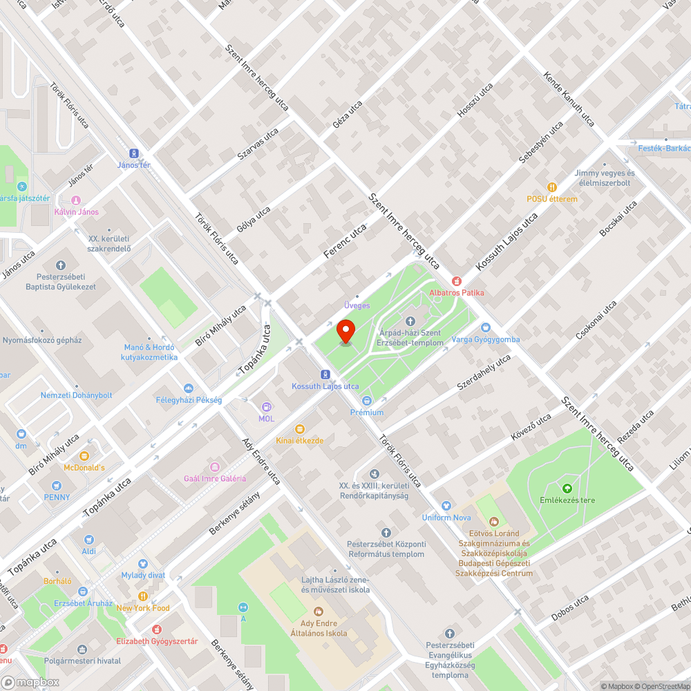 Kiszáradt fa bejelentés helye