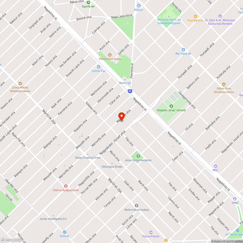 Kátyú bejelentés helye