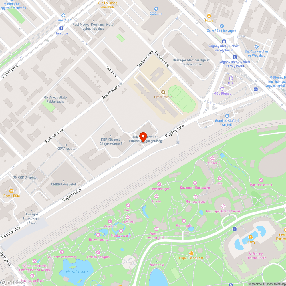 Vágány utcai buszsáv felújítása bejelentés helye