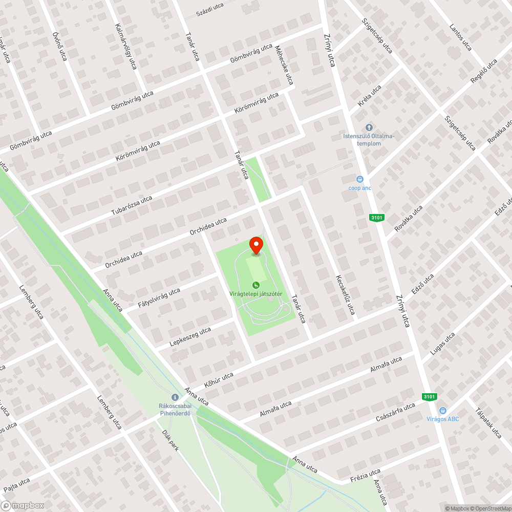 Tanár utcai játszótér és sportpálya környezete bejelentés helye