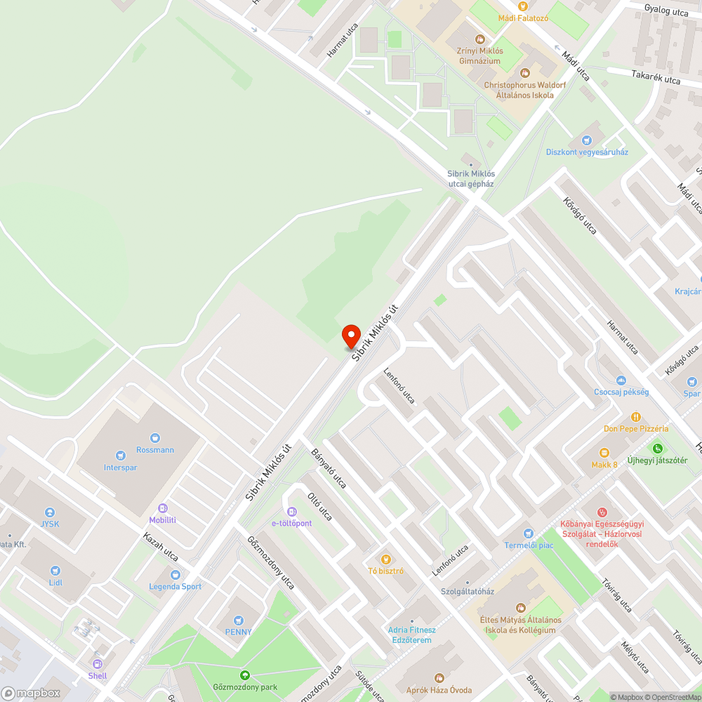 Kiszáradt fa - Sibrik M. út - Főkert bejelentés helye