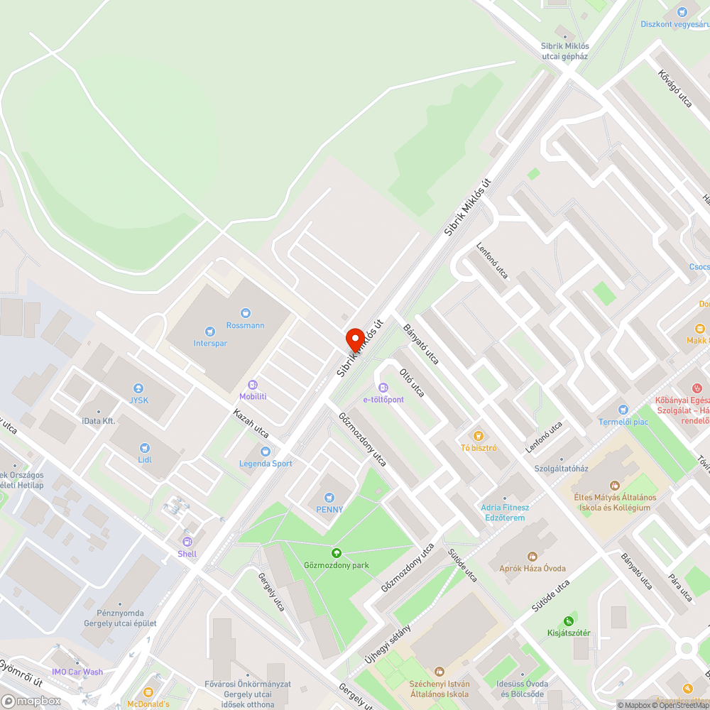 Kiszárad fa - Sibrik M. út - önkormányzat bejelentés helye