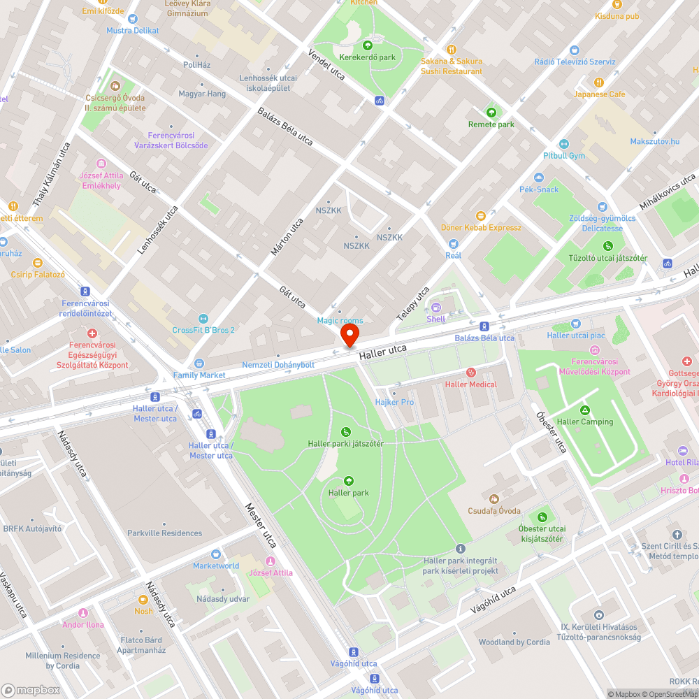 Gazos a Haller utca bejelentés helye