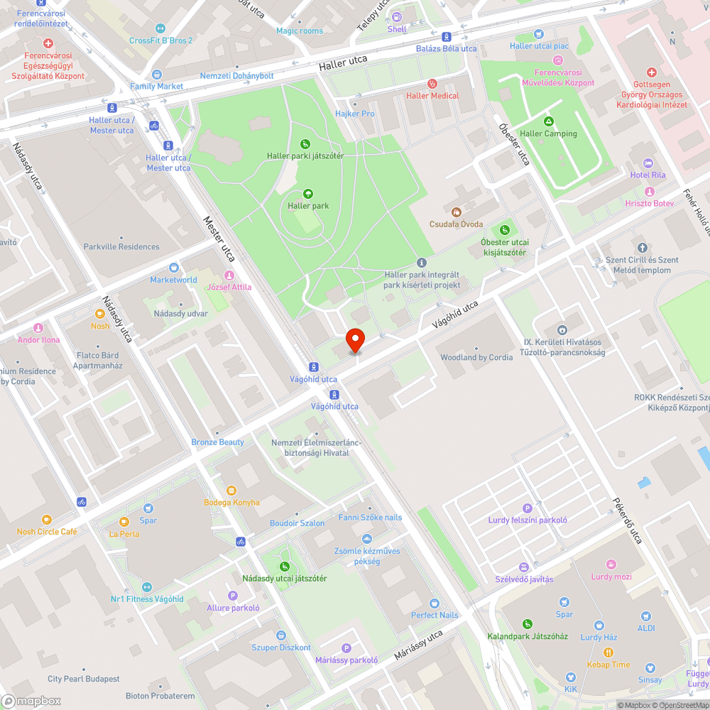 Teljesen lezárt járda bejelentés helye