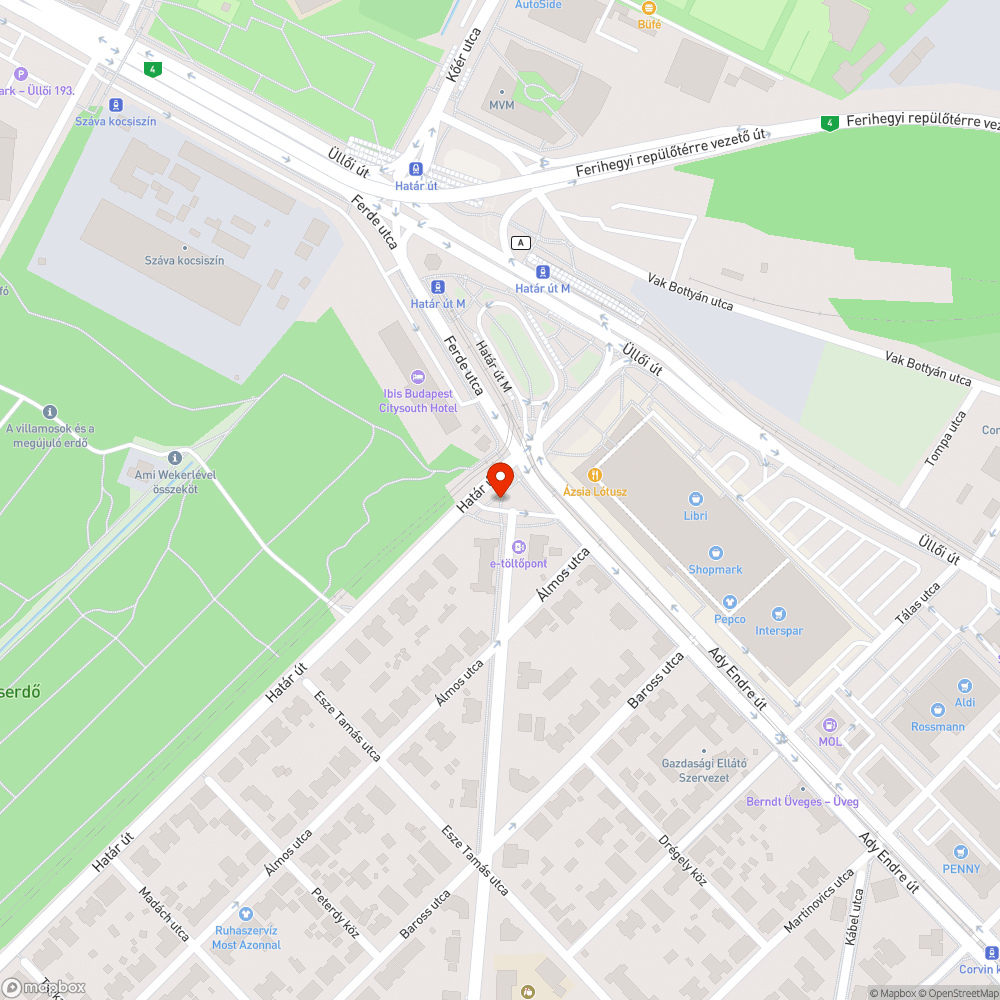 Kátyú a bicikliúton bejelentés helye