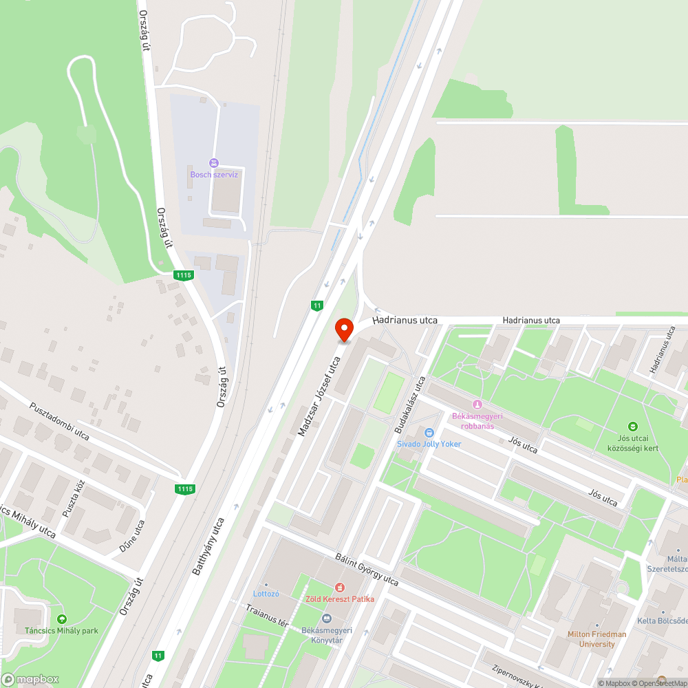 Békásmegyer Északkelet éjszakai közlekedése bejelentés helye