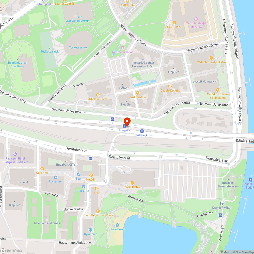 Infopark villamosmegálló bejelentés helye