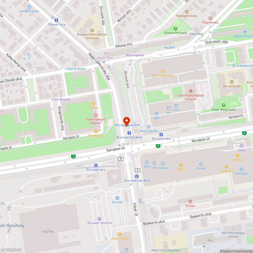 Graffiti és matrica Örs vezér tere bejelentés helye