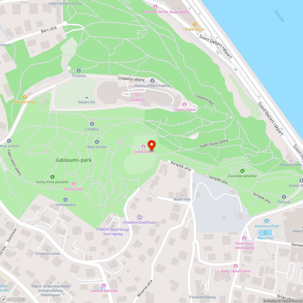 Szabó Dezső sétány szemét bejelentés helye