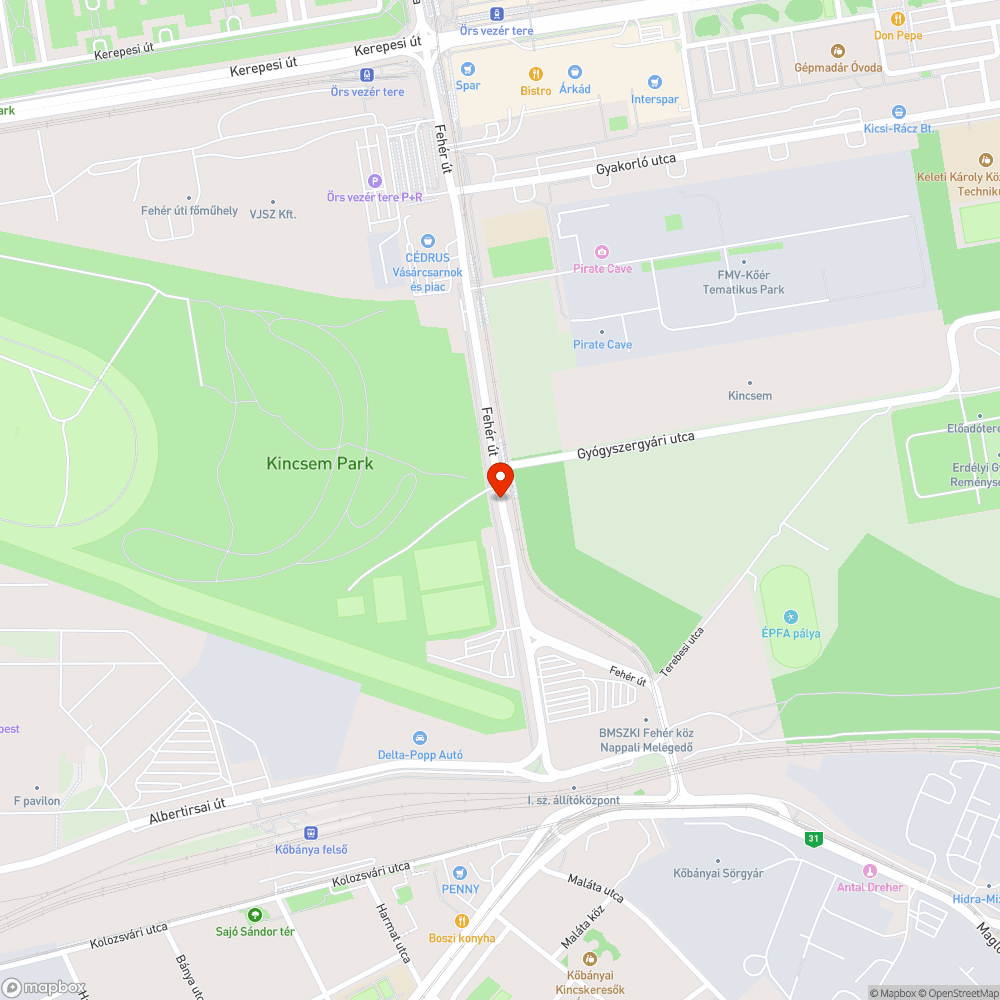 Katasztrofális útszakasz a Fehér úton bejelentés helye