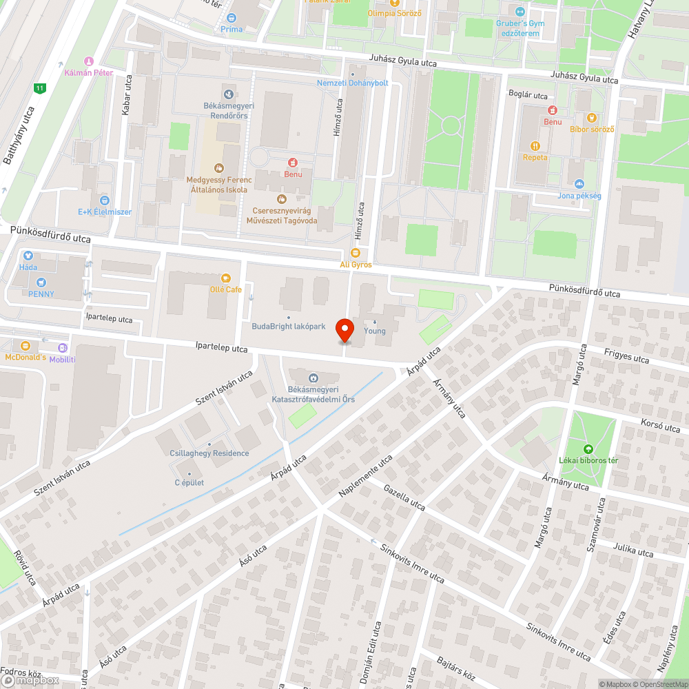 Ipartelep utcai kátyúk bejelentés helye