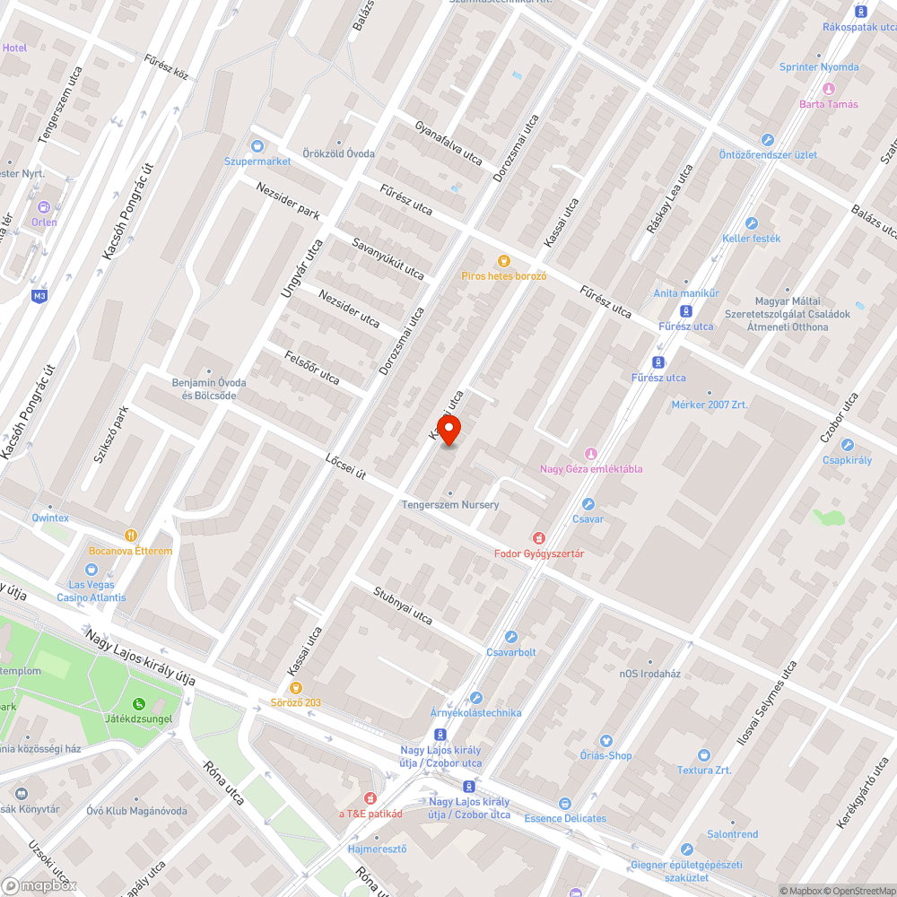 1142 Kassai utca 23 előtt beszakadt az úttest. bejelentés helye