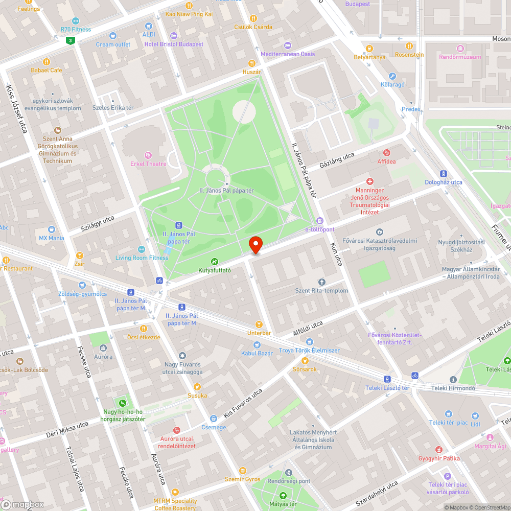 II. János Pál Pápa tér bejelentés helye