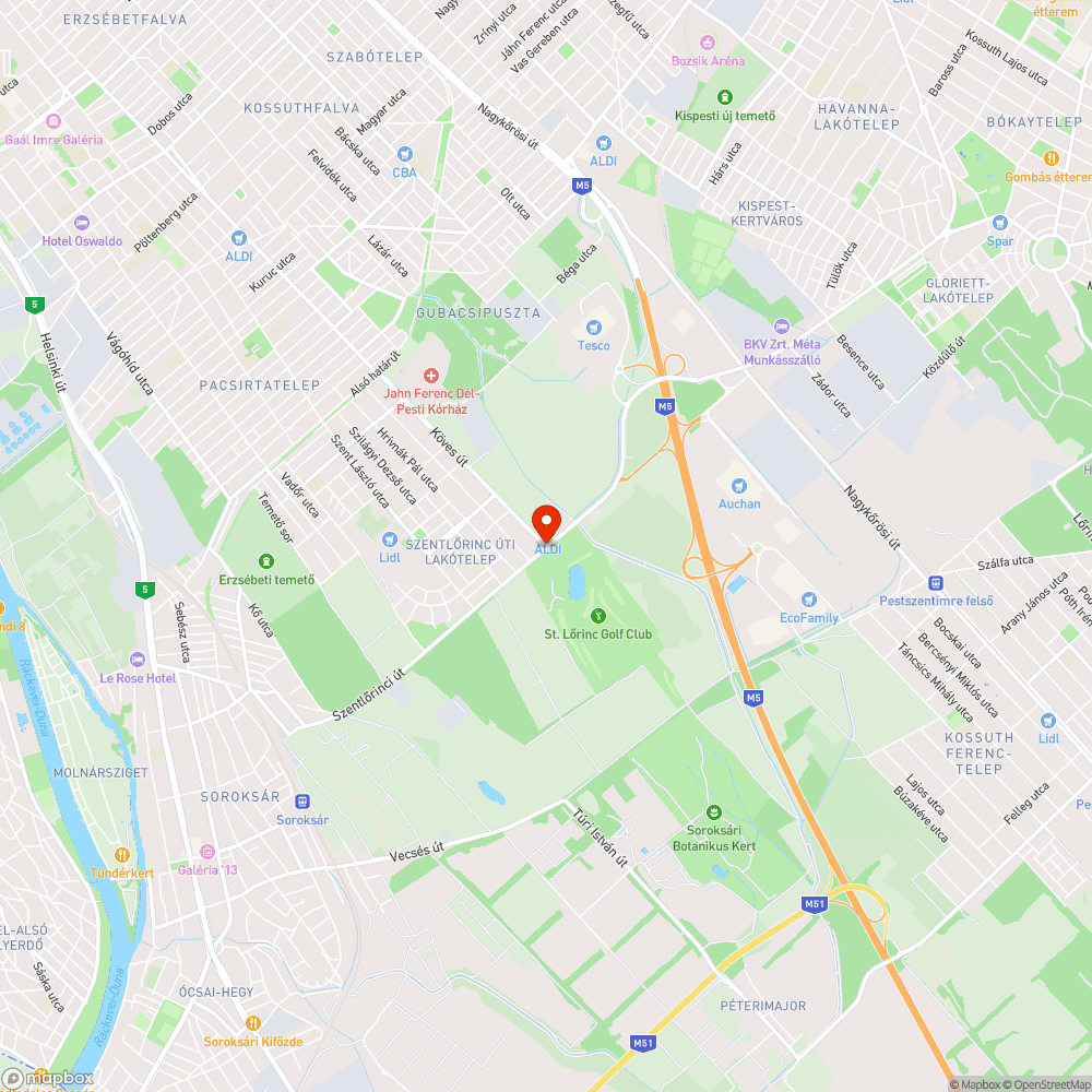 Köves út Szentlőrinci út lámpa bejelentés helye