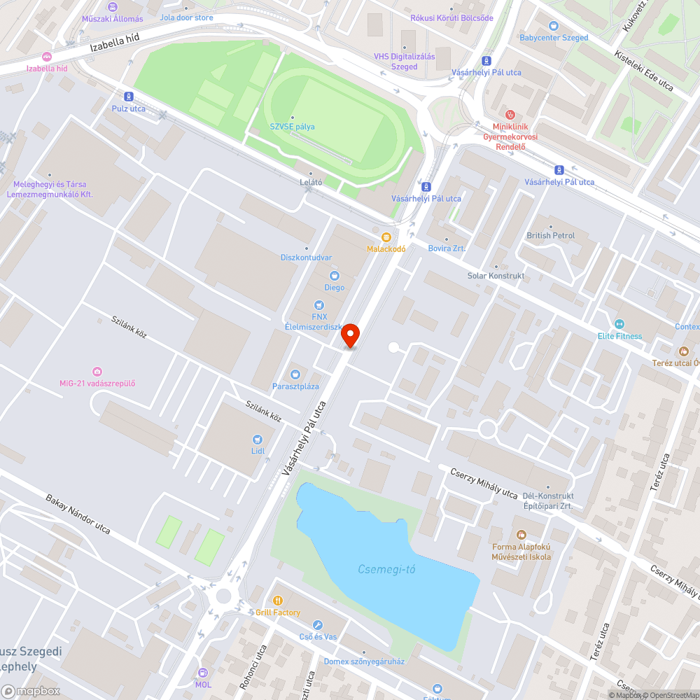 Vásárhelyi Pál út - I. ütem bejelentés helye