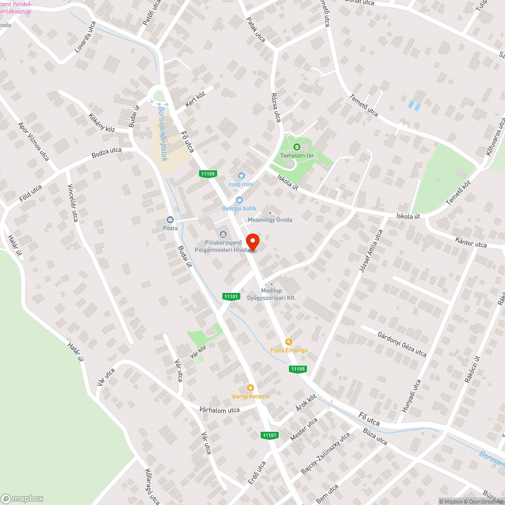 Kátyús elhanyagolt útszakasz bejelentés helye