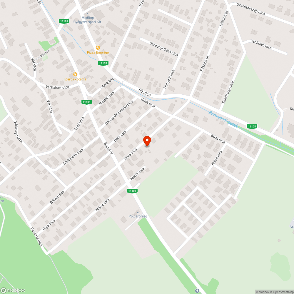 Kátyú az úton bejelentés helye