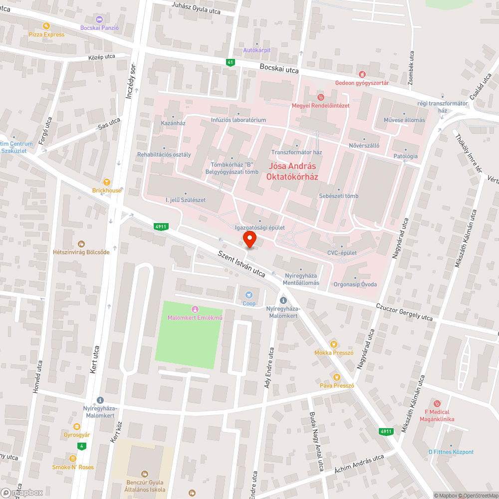 A parkoló szemetes bejelentés helye