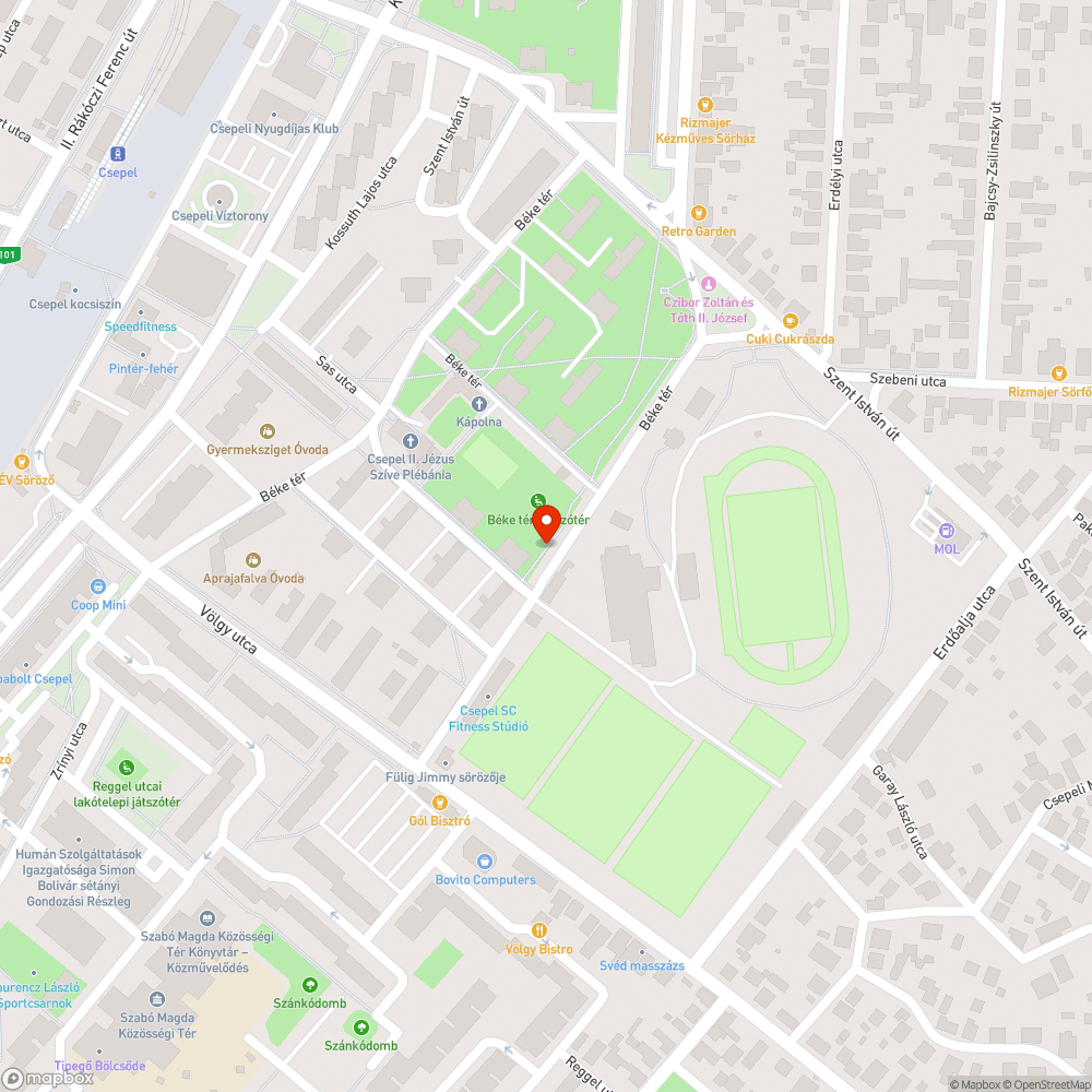 Béke téri kerékpárút jelzések bejelentés helye