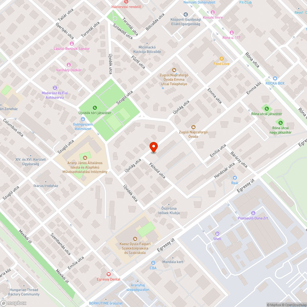 Leszakadt faág bejelentés helye