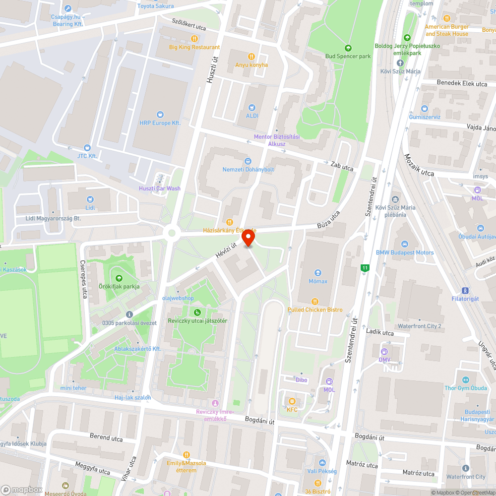 Veszélyes kátyú bejelentés helye