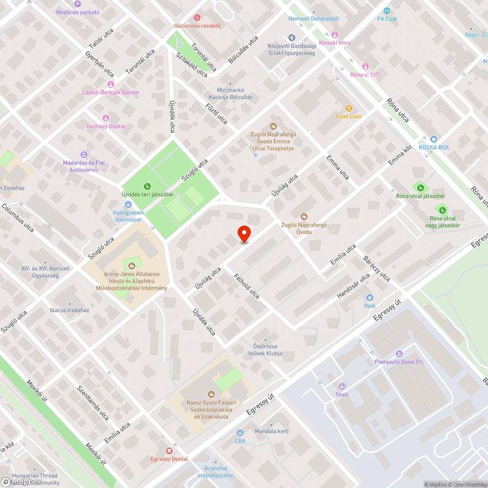 Kiszáradt fa bejelentés helye