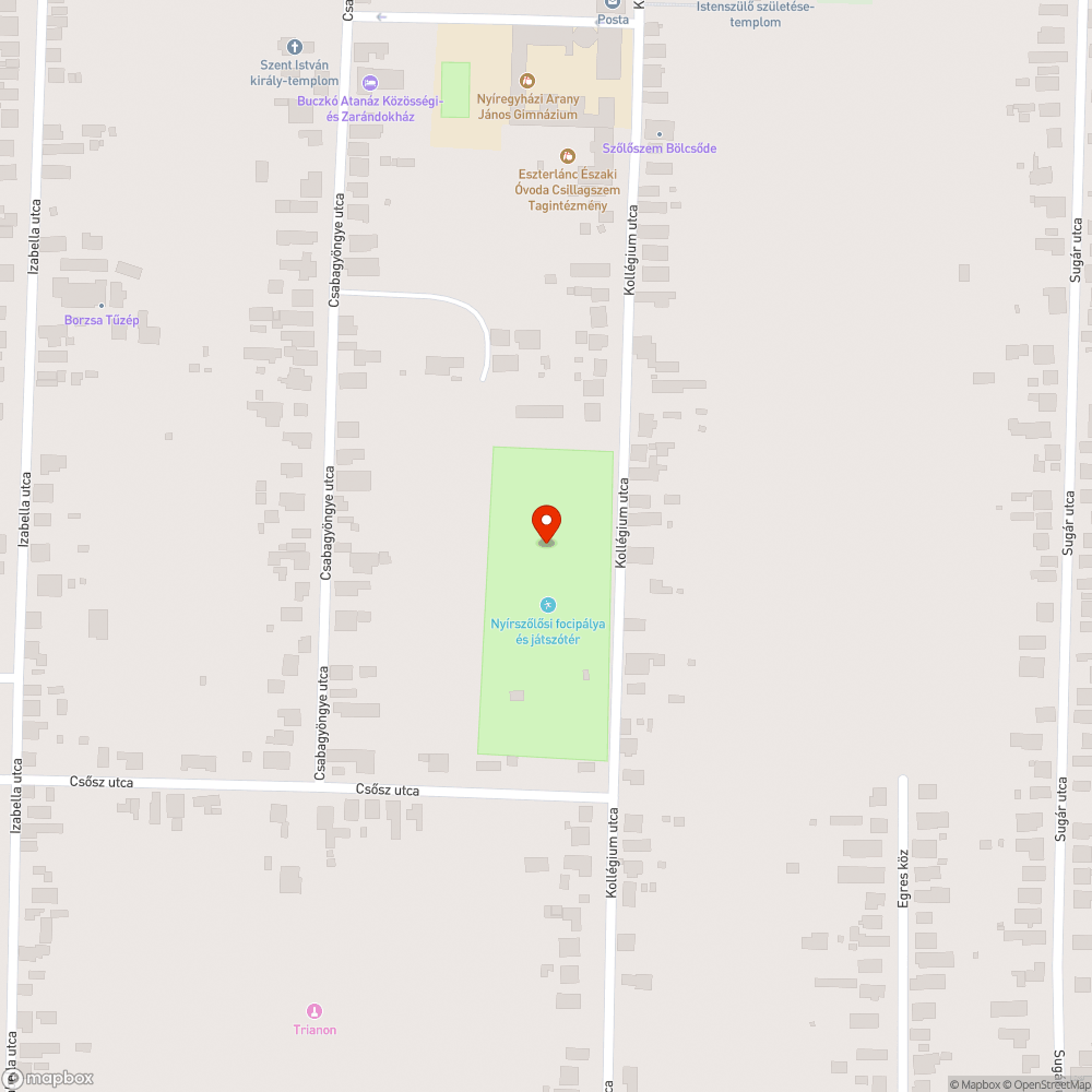 Kollégium utcai fák bejelentés helye