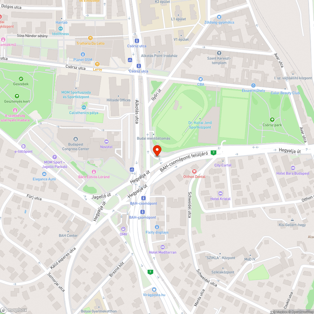 Elhanyagolt járda bejelentés helye