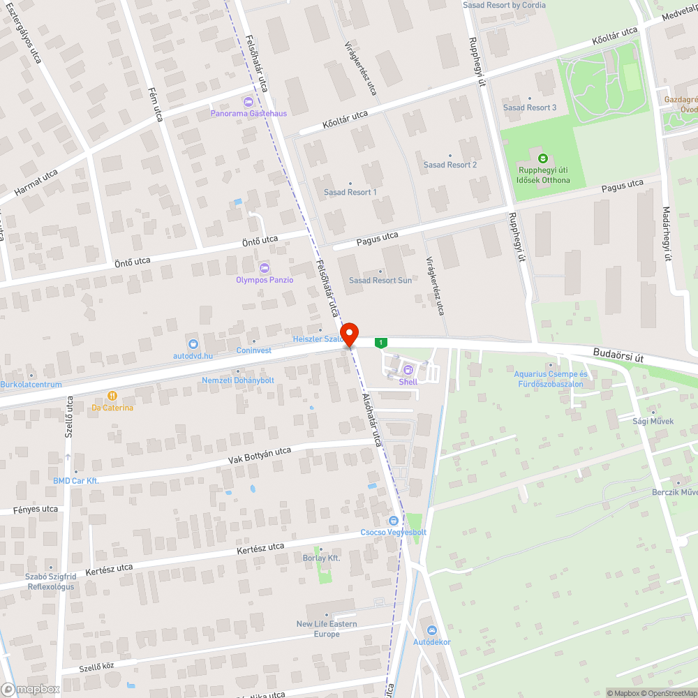 Alsóhatár utca / Budaörsi utca kereszteződése bejelentés helye