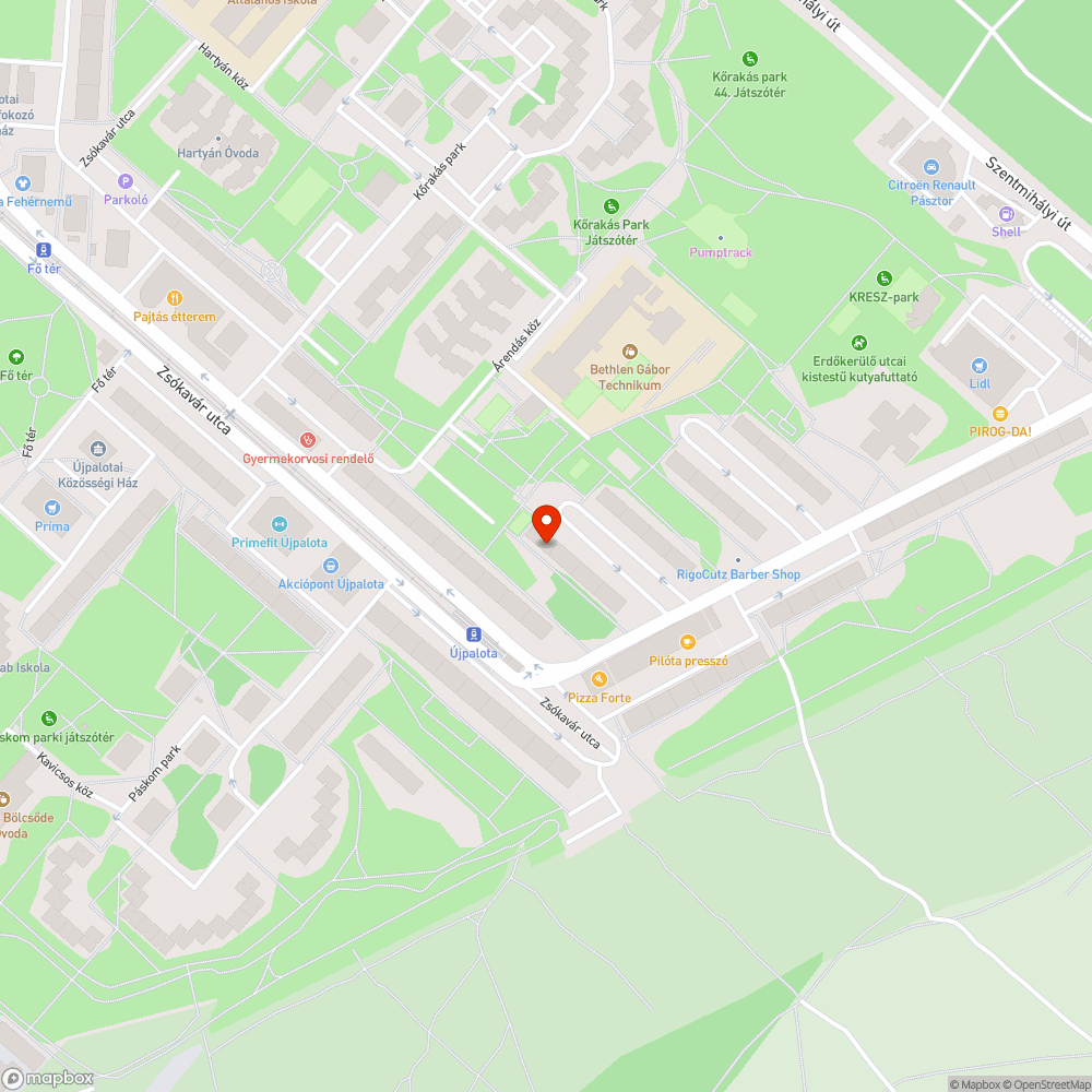 Elhagyatott autó a parkolóban bejelentés helye