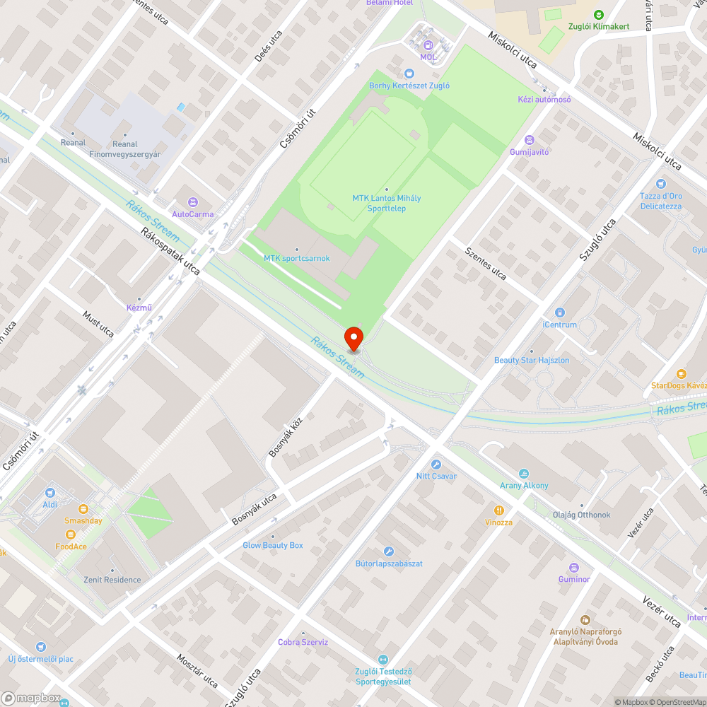 Rákospatak bicikliút mellett fémhulladék bejelentés helye