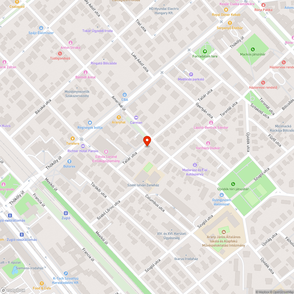 Kiszáradt fa bejelentés helye