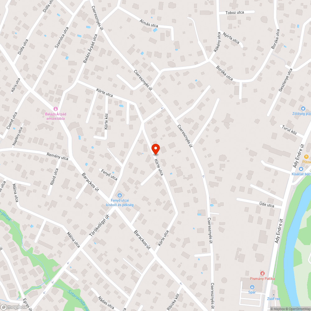 Kátyű bejelentés helye