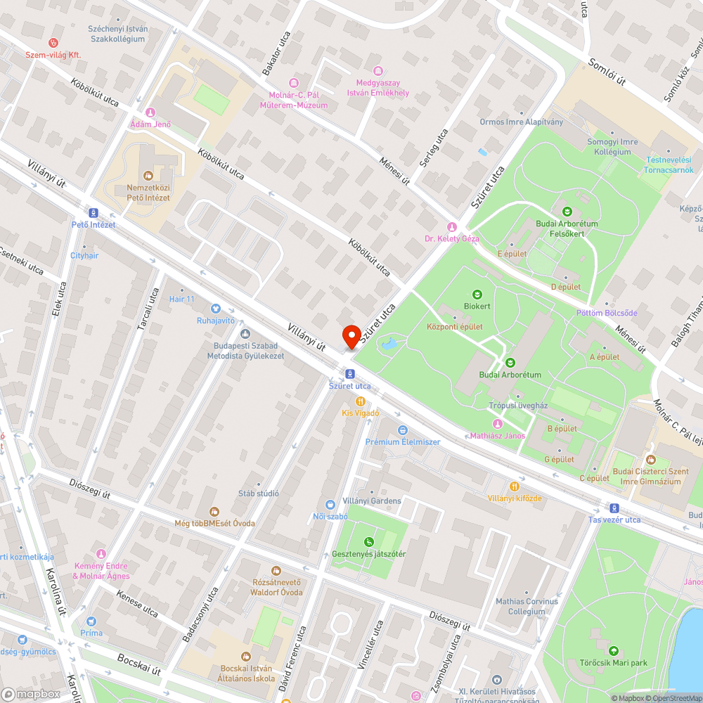 Forgalomirányító lámpa, gyalogátkelő bejelentés helye