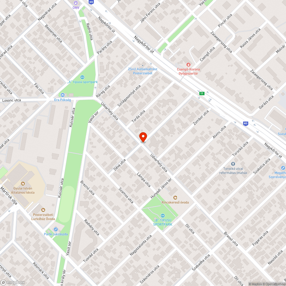 Sérült utcatábla bejelentés helye